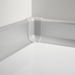 Алюминиевый плинтус для пола: анодированный, щиткованное серебро