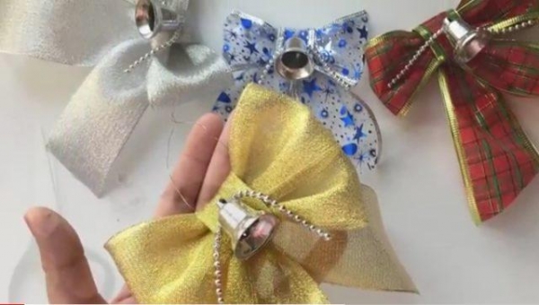 Как правильно сделать бант на елку из ленты