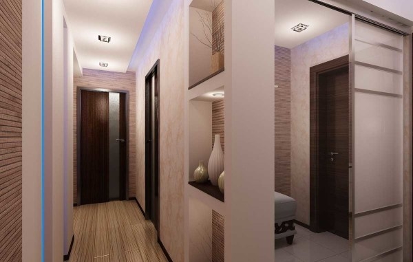 Обои в коридор: выбор типа, цвета, комбинирование Обои в коридор: выбор типа, цвета, комбинирование