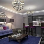 С чем сочетается фиолетовый цвет в интерьере