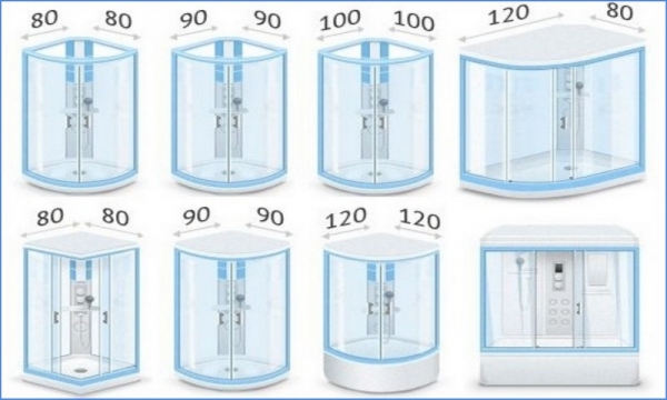 Минимальная и стандартная высота душевой кабины