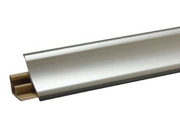 Алюминиевый плинтус для пола: анодированный, щиткованное серебро