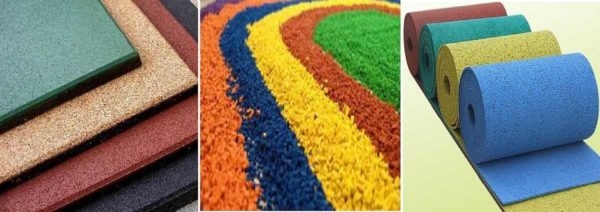 Покрытие для детских площадок из резиновой крошки и резины