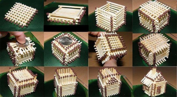 Поделки из спичек: домик, церковь, колодец, мебель