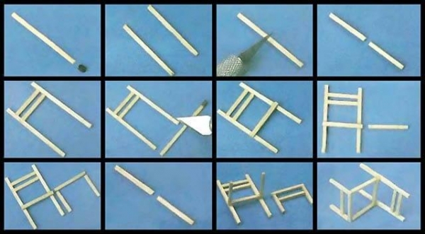 Поделки из спичек: домик, церковь, колодец, мебель