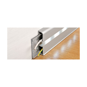 Алюминиевый плинтус для пола: анодированный, щиткованное серебро