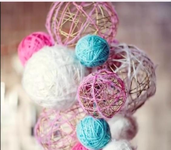 Как сделать новогодние шары своими руками из ниток и клея