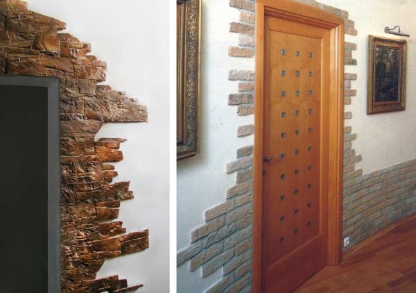 Декоративный камень в прихожей &mdash; секреты укладки