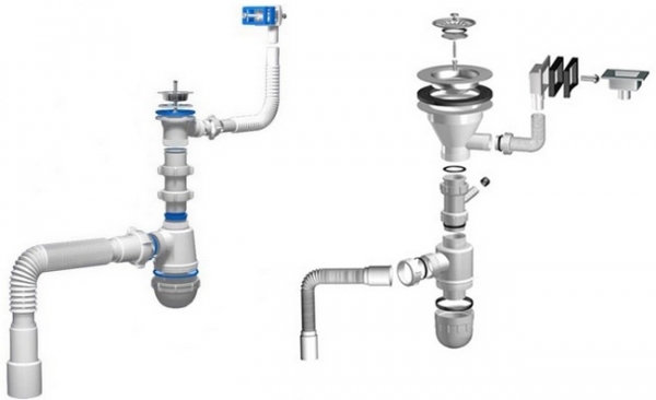 Сифон для раковины с переливом &mdash; выбор и установка