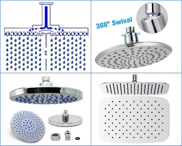 Душевая стойка с тропическим душем и смесителем для ванной