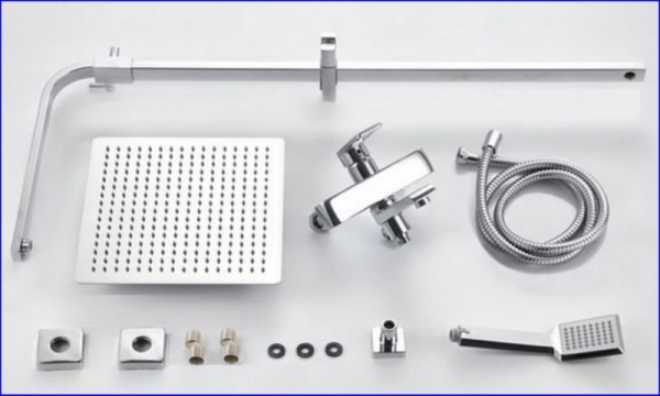 Душевая стойка с тропическим душем и смесителем для ванной