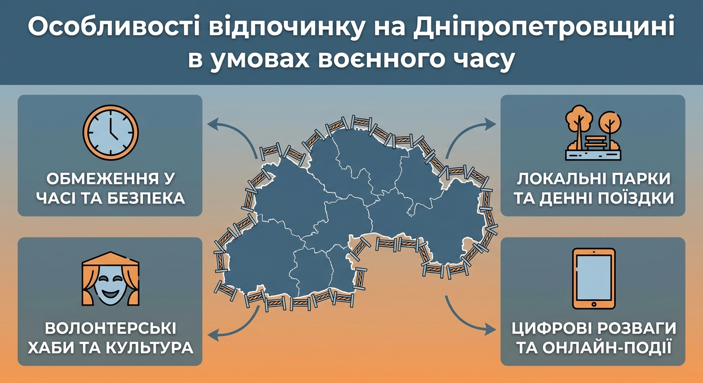 Особенности организации отдыха и развлечений в Днепропетровской области в условиях военного времени