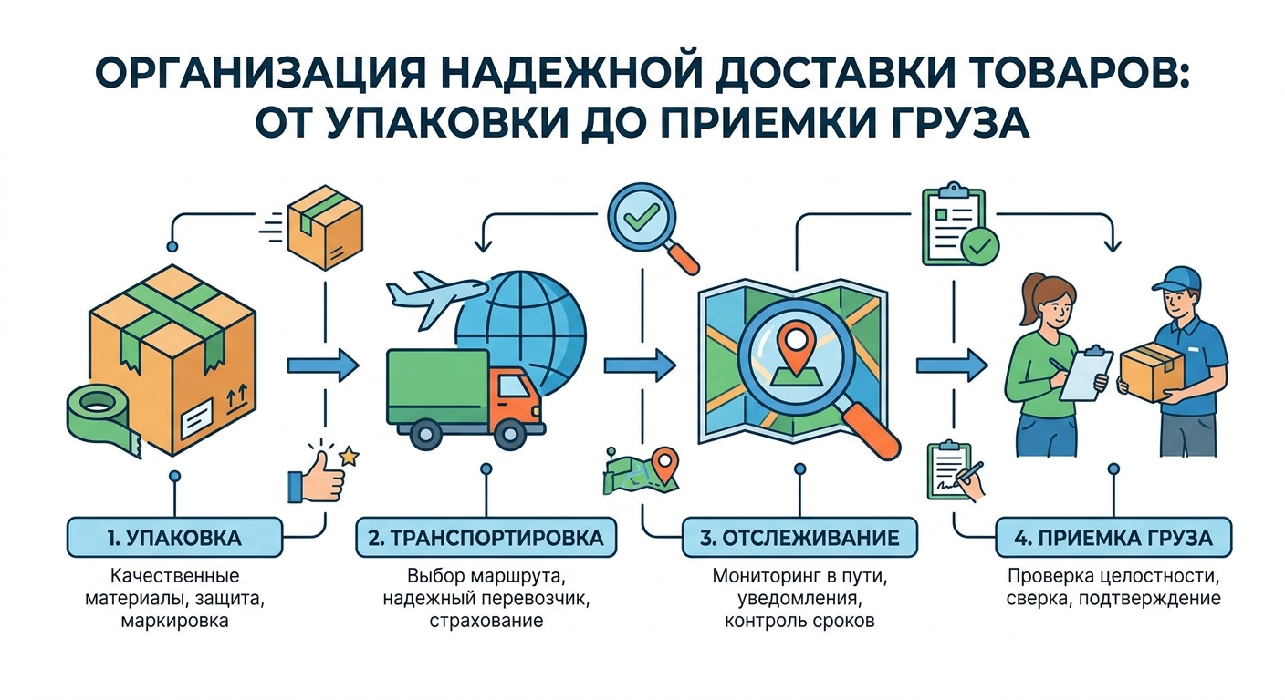 Организация надежной доставки товаров: от упаковки до приемки груза